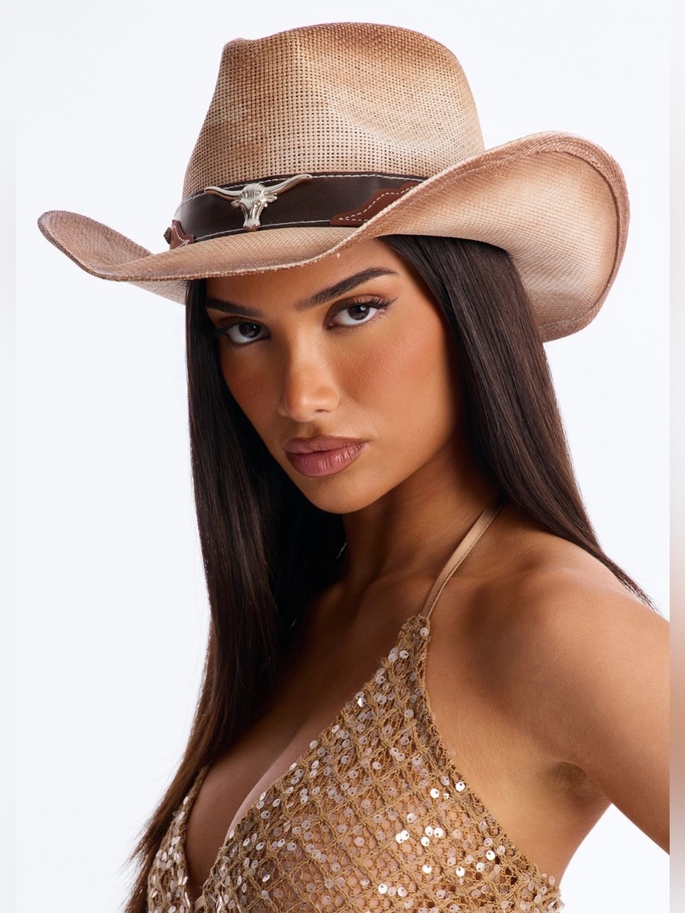 New No Time Straw Cowboy Western Hat – Brown